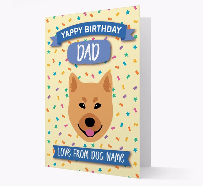 Personalised Card 'Yappy Birthday Dad' with {breedCommonName} Icon